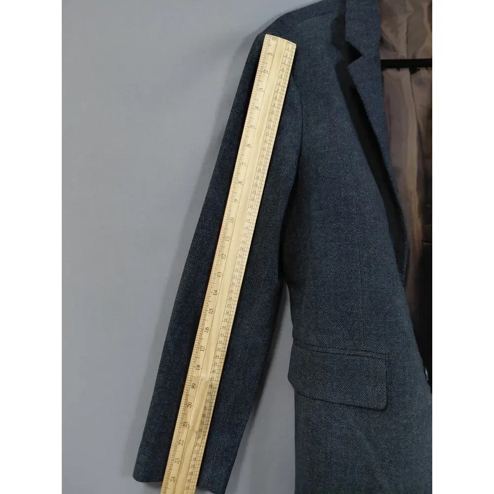 Gap Gray Herringbone Blazer Long Sleeve Collared Men Size S